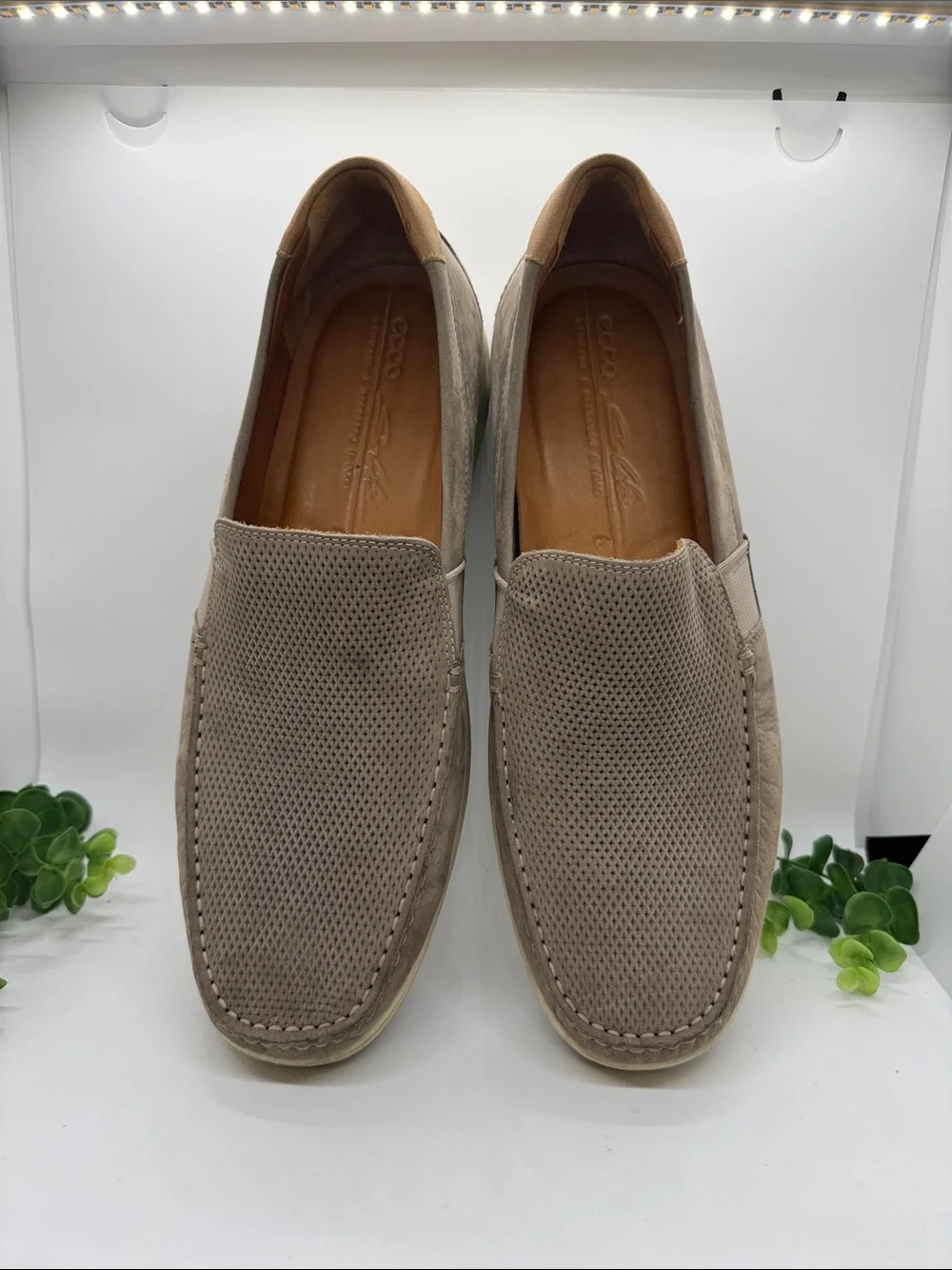 ECCO S Lite Moc Men's Nubuck Slip-on Moccasin in Grey Size 45 / (11/11.5)